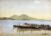 Christen Kobke The Bay of Naples with Vesuvius in the Background France oil painting artist